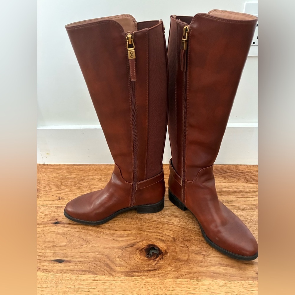 Sam & Libby Brown Knee-High vegan Leather Boots - Picture 3 of 8